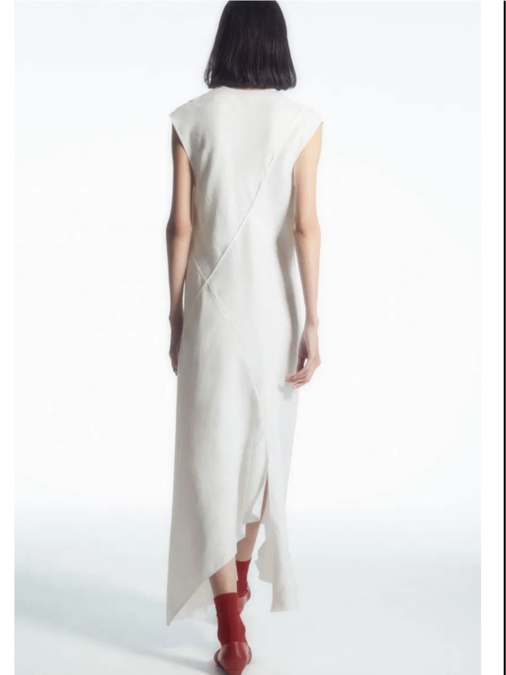 COS draped asymmetrical midi dress - Picture 3 of 4